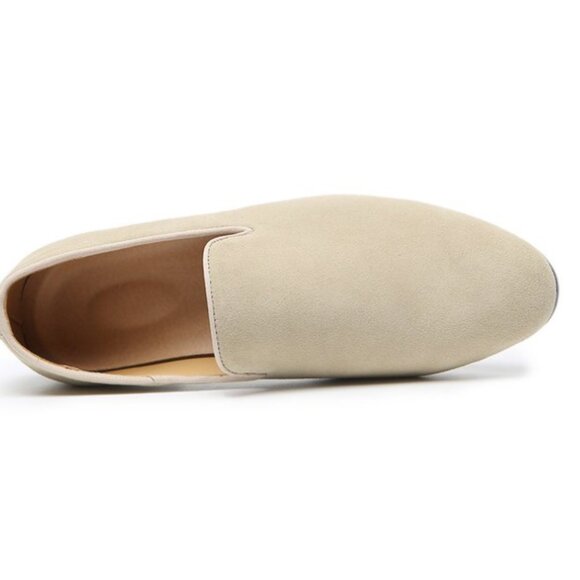 Santimon Mens US 8, 11 Beige Suede Casual Plain Loafers for Formal Occasions Wed - Picture 3 of 13